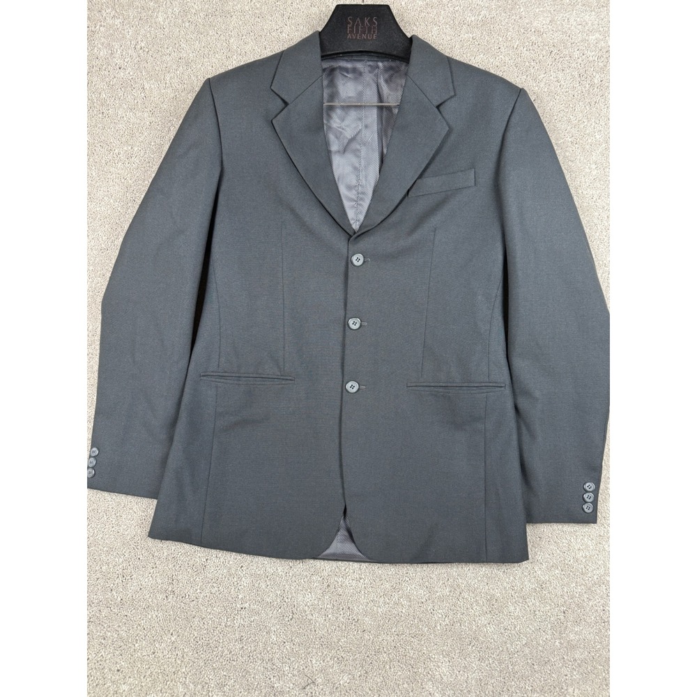 Cambridge Men's dark Gray Solid Three Button Blazer Sport Coat Jacket